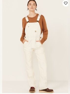 Carhartt Canvas Double Knee Overalls Sz Size medium cream womens